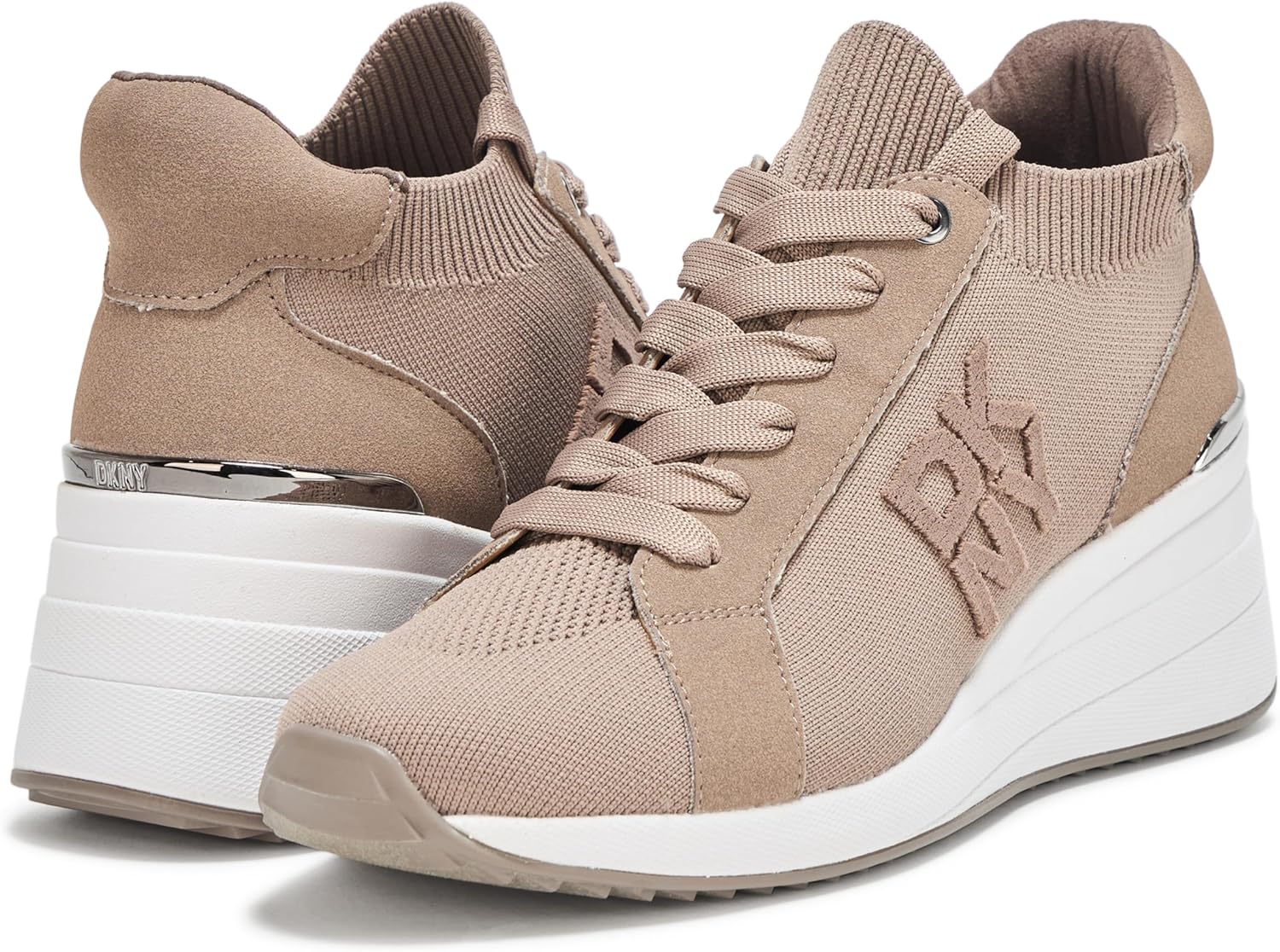 DKNY Women's Kasia Everyday Lace Up Wedge Sneakers - Image 3