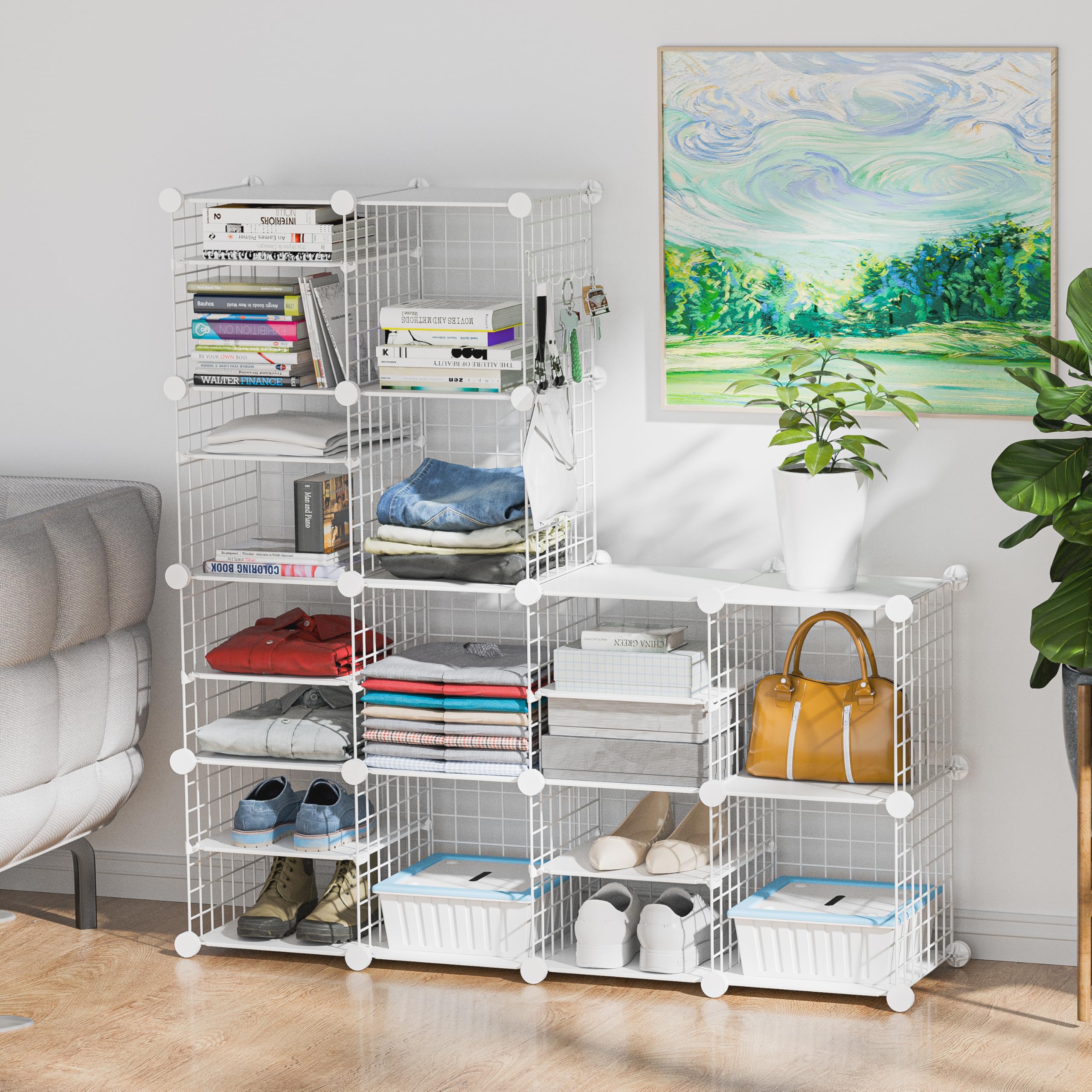 Snapklik.com : Wire Cube Storage Organizer, 12 Cubes Converted Into 14