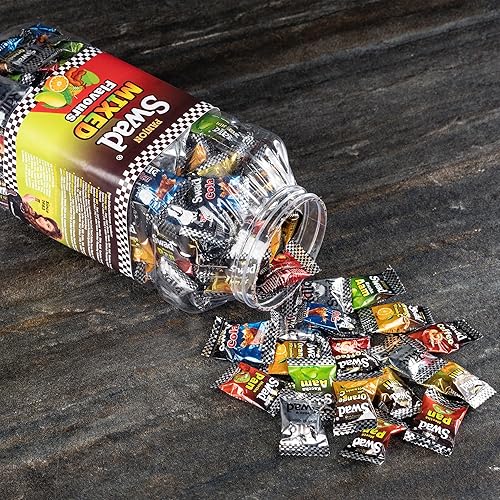 Miniatura 4 de Swad Tarro de dulces Chatpati Goli de sabores mixtos, 150 caramelos duros con Kaccha Aam Imli Meetha Paan Cola, café naranja, sabores originales,