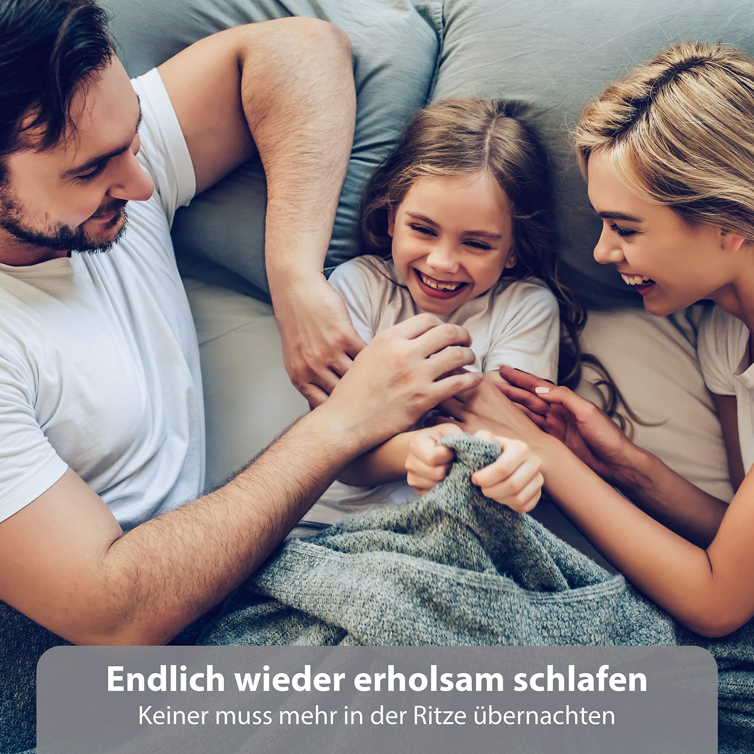 Liebesbrücke für Matratzen 200 cm x 20 - der Ritzenfüller für Matratzen im Familienbett oder Doppelbett - Wird als Matratzenkeil in die Lücke gelegt inkl. Spanngurt für festen Halt