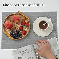 Vista 8 de Leetaltree - Manteles individuales, resistentes al calor, antideslizantes, para mesa de comedor, lavables, duraderos, tejido de PVC