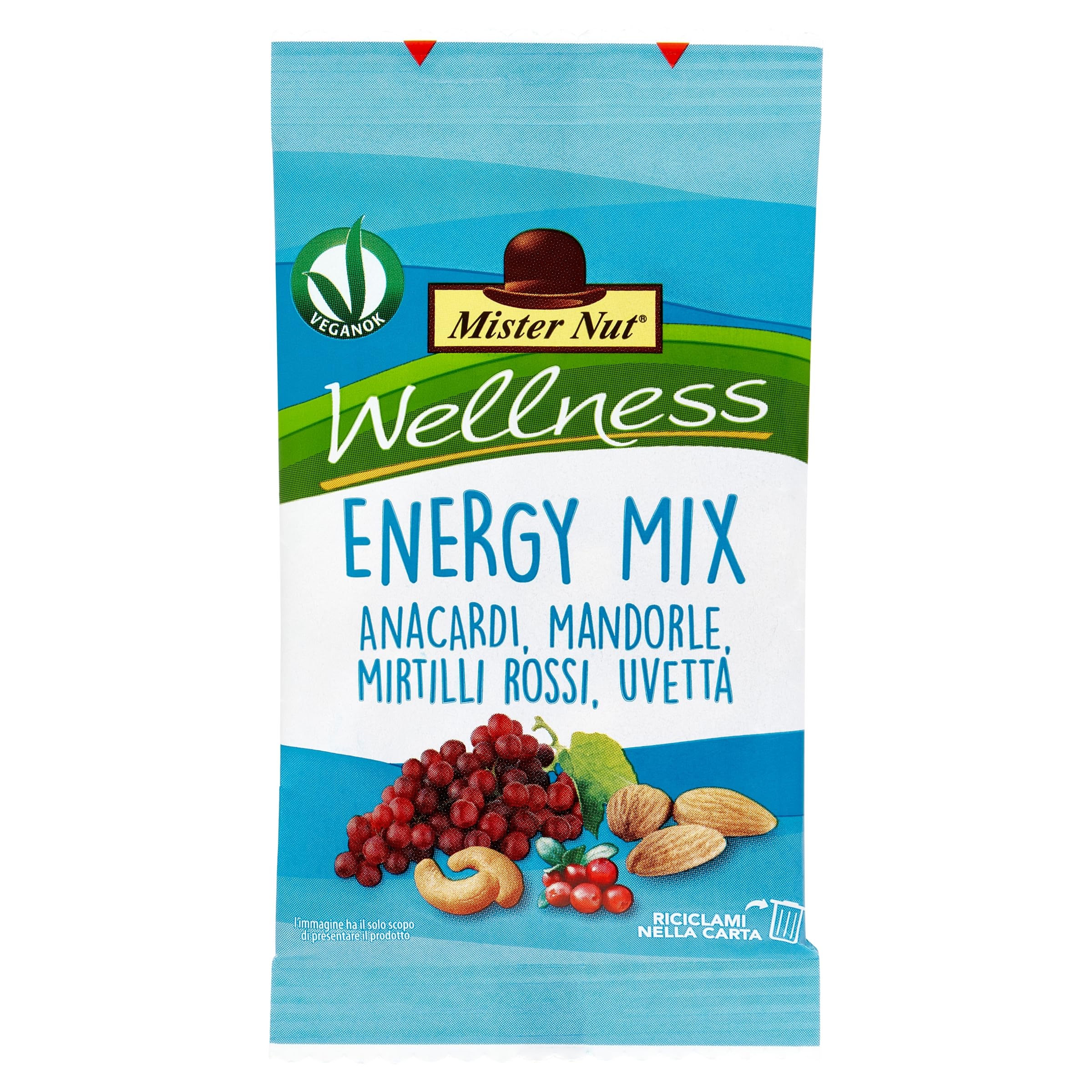 Energy Mix – mandorle, uvetta, anacardi, mirtilli rossi – 25g Pack 24 Pezzi