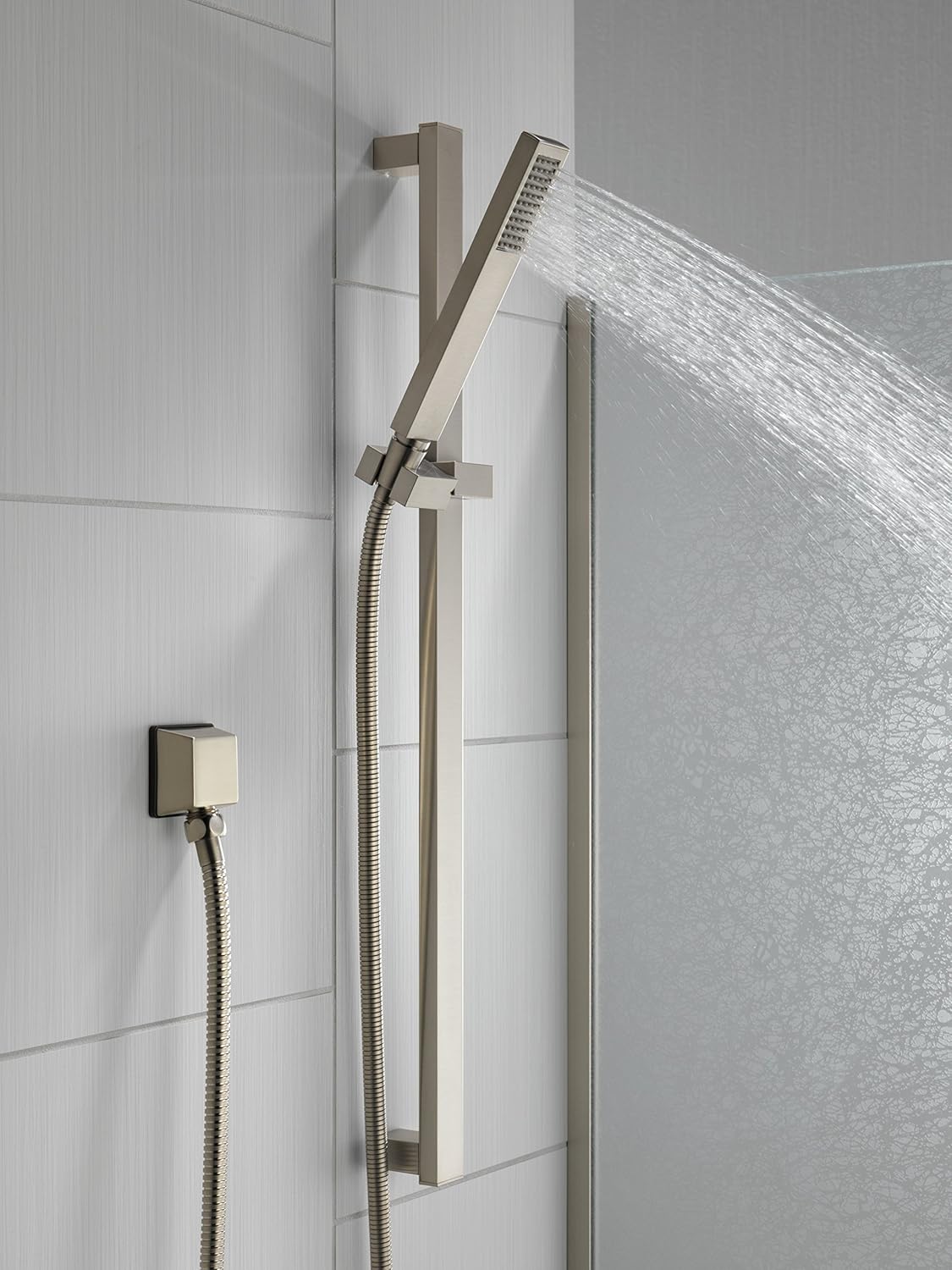 Delta Faucet Vero Single-Spray Touch-Clean Wall-Mount Slide Bar Hand Held Shower with Hose, Stainless 57530-SS