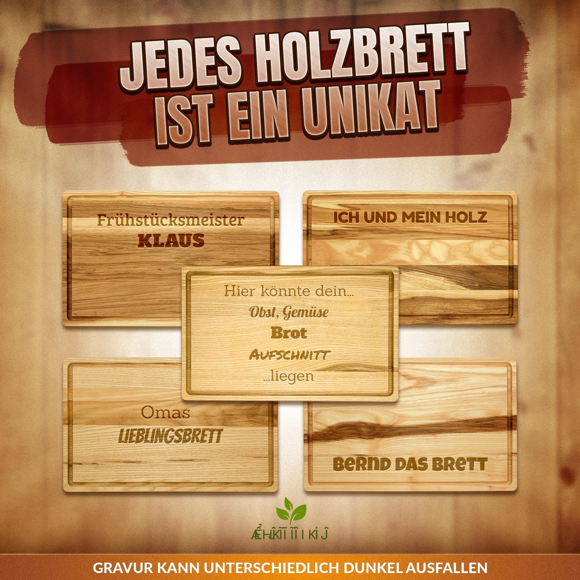 PR Print Royal Großes Holzbrett mit Gravur - Küche für leckeres Essen - mit Name - Personalisiertes Geschenk für Hobbyköche Geburtstag, Muttertag - Schneidebrett Eschenholz, 40 x 25 x 2 cm
