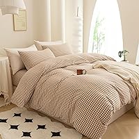 Vista 109 de ECOCOTT Juego de funda de edredón de 3 piezas, 100% algodón lavado, duradero, suave y cómodo, con cierre de cremallera, sin edredón, tamaño King