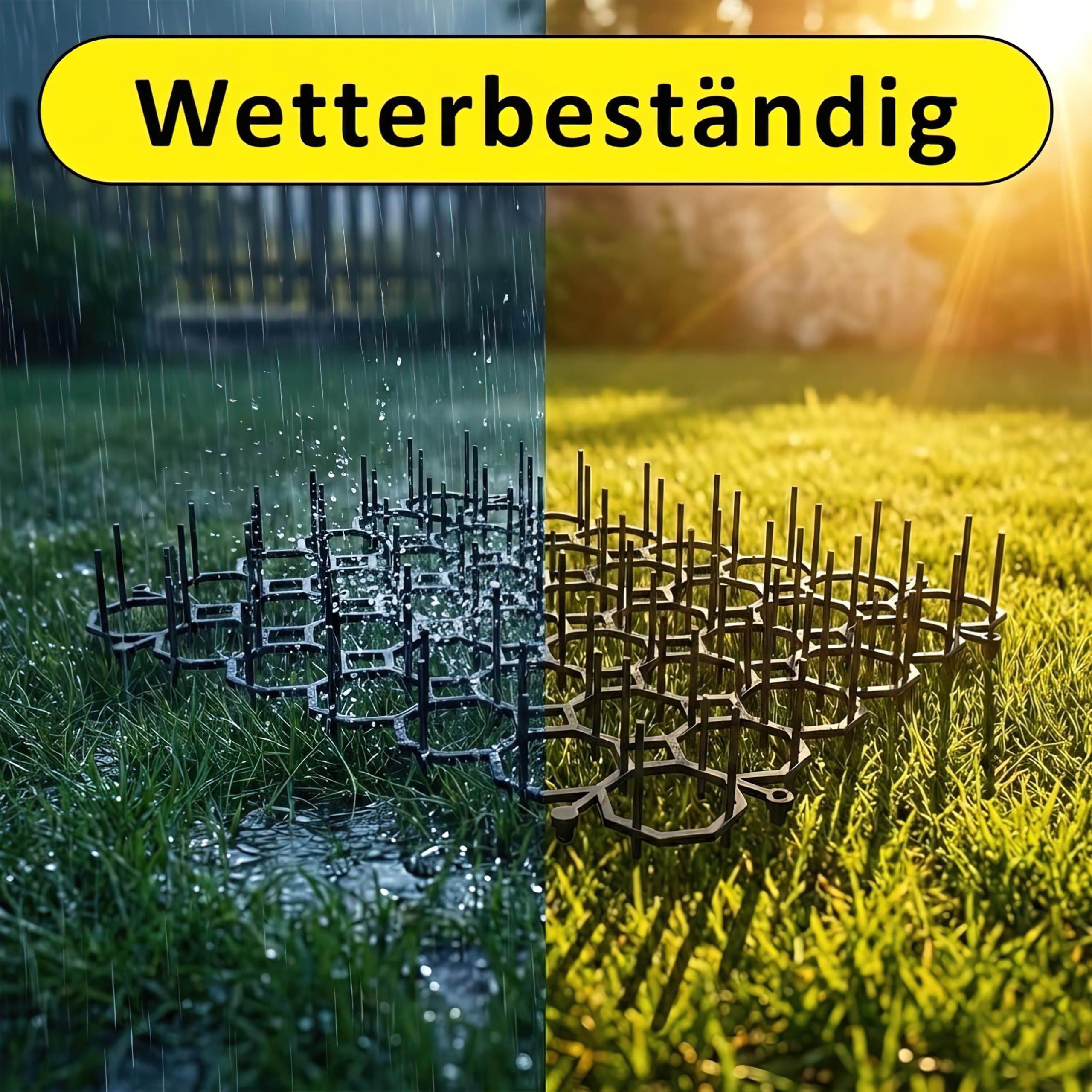 Katzenabwehrmatte – 20,3 x 15,2 cm Dornengitter gegen Katzen, 6 Stück, hält Katzen von Topfpflanzen fern, mit 8 U-förmigen Heringen, Außen- und Innenbereich, für Leintierzaun-Barriere