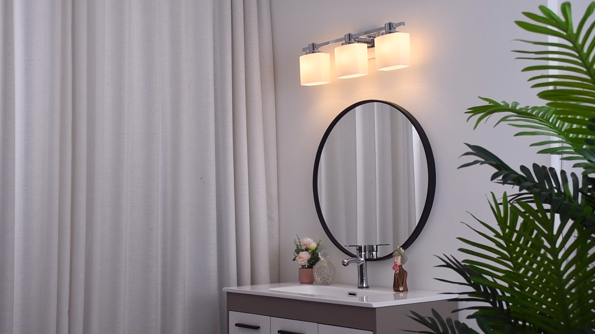Image of 15 Inch Chrome Bathroom Light Fixtures Over Mirror 2 Light Bathroom Vanity Light Silver Modern Industrial Makeup Lighting Wall Sconce Farmhouse Rustic Milk Glass Lamp Desk Sink