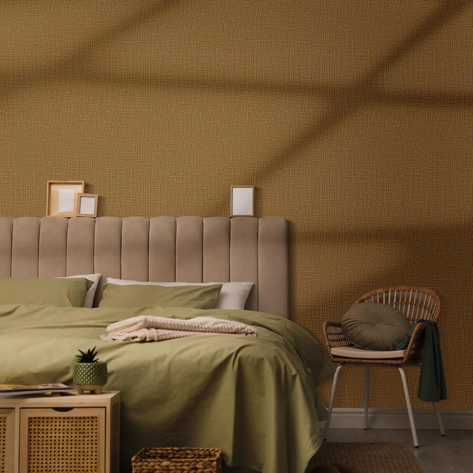 WADILE Grasscloth Peel and Stick Wallpaper 23.6in x 118in, Textured Contact Paper for Cabinets, Faux Linen Wall Paper Pull and Stick, Fabric Vinyl