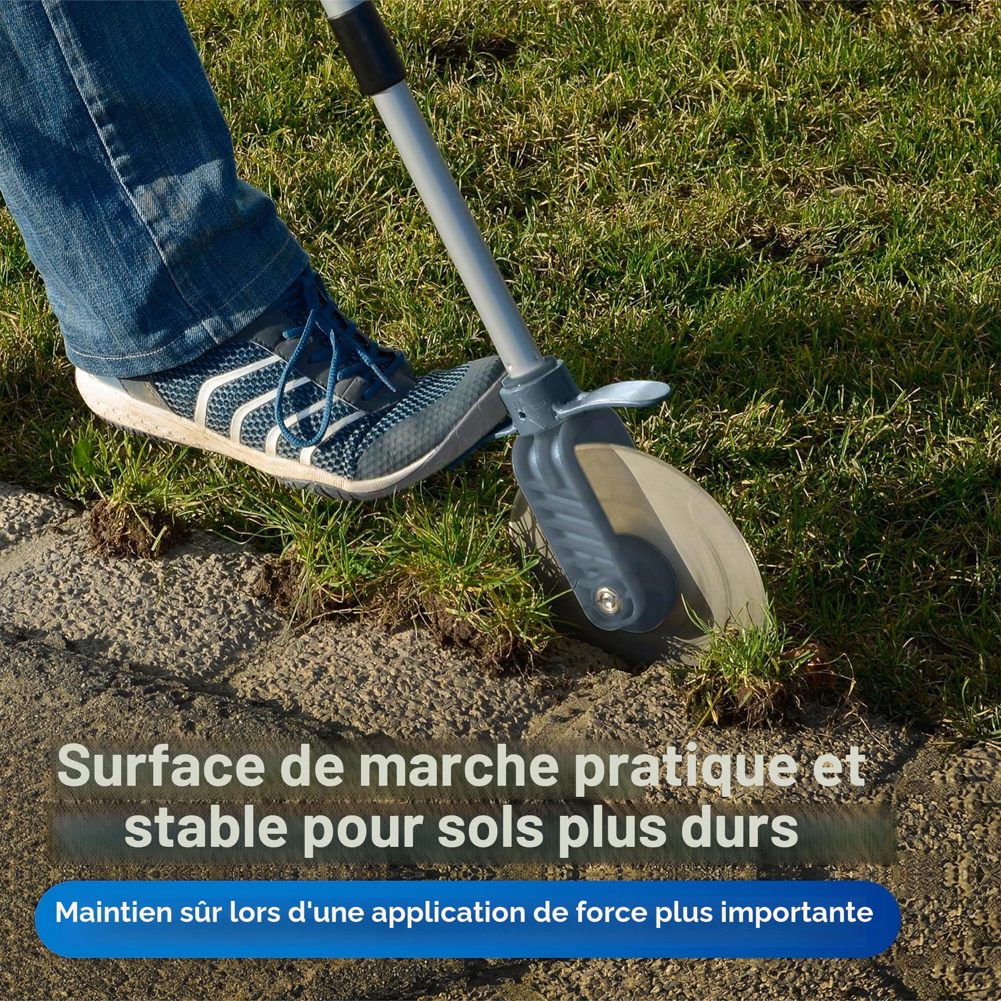 Maximex Coupe-bordures pelouse roulette Cut Coupe-bords de pelouse avec protection contre les blessures par coupure Argent