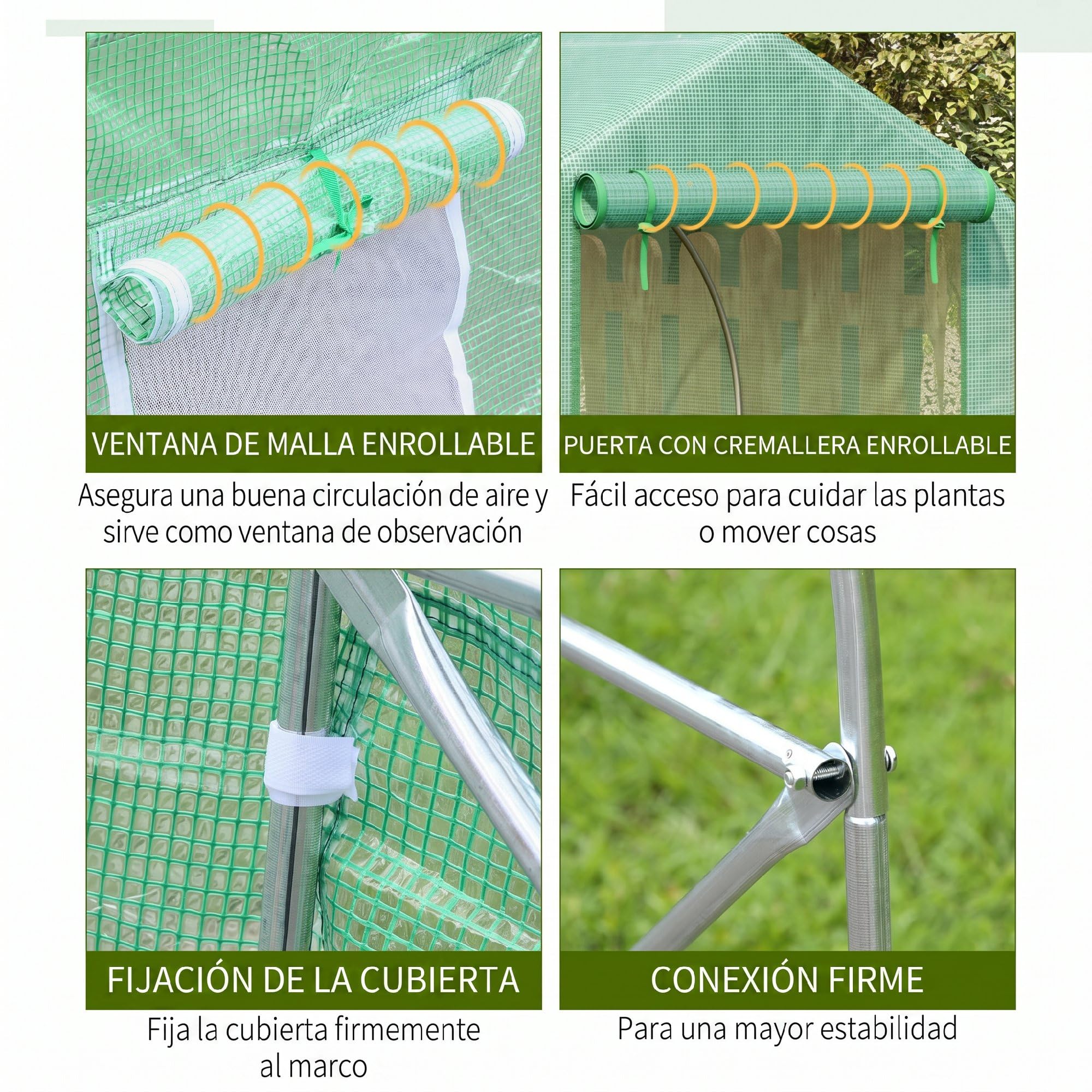 Homcom - Invernadero caseta 450 x 300 x 200 Jardin terraza Cultivo de Plantas semilla