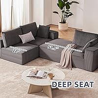 Vista 6 de 108” Modular Sectional Sofa, Cloud Sectional Couch with Deep Seat, Modern Modular L-Shape Sofa Couch with Chaise,Upholstered Boneless Couches for
