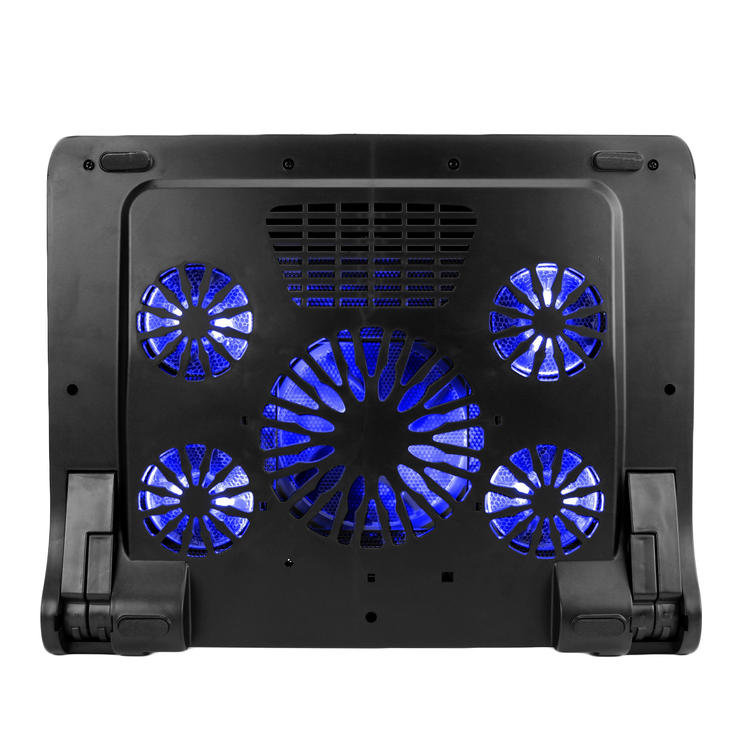 Enhance Support Refroidisseur PC Portable, Plaque de Refroidissement de 5 Ventilateurs avec LED Bleues et 2 Ports USB - Compatible avec Support Ordinateur Portable et Notebook - Dim: 40 x 32.4 cm