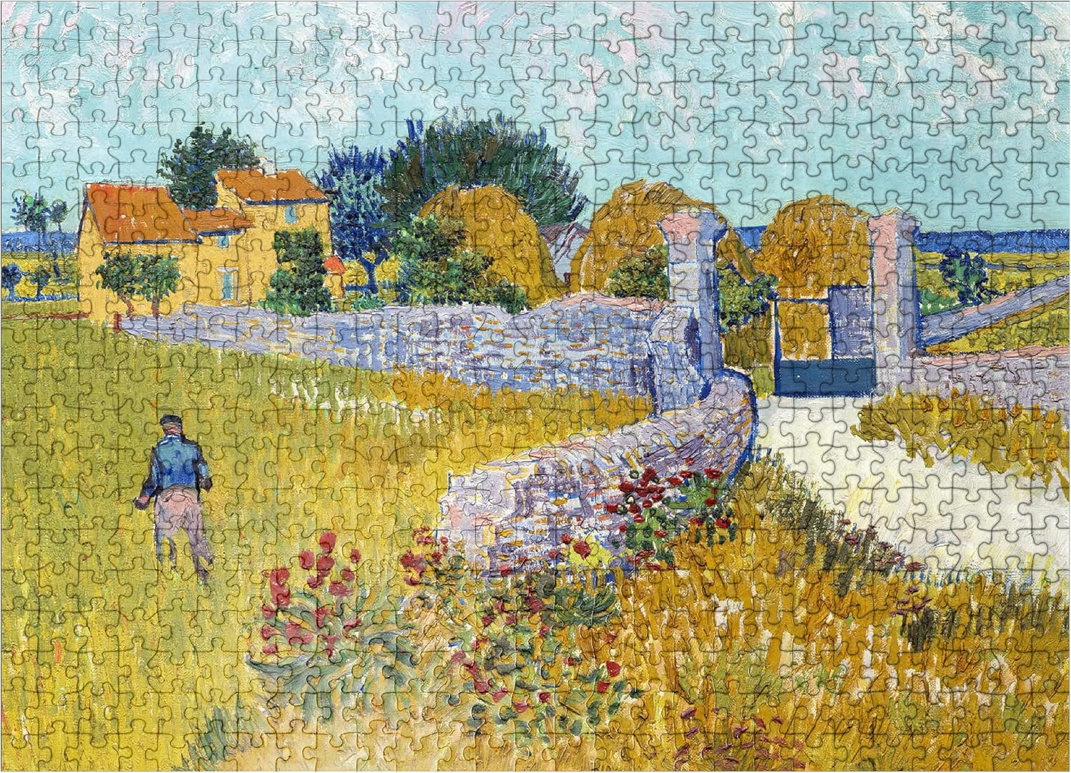 MyPuzzle Farmhouse in Provence 1888 By Vincent Van Gogh - Premium 1000 Piece Jigsaw Puzzle for Adults