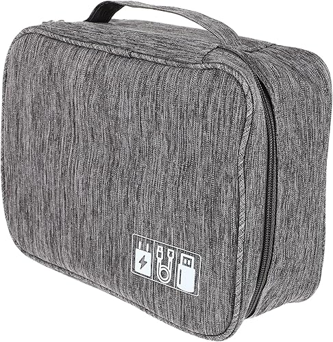 Portable Travel Cable Organizer Bag Compact Electronic Storage Case for Earphones Chargers Data Cables Multifunctional Cord Organizer with Elastic