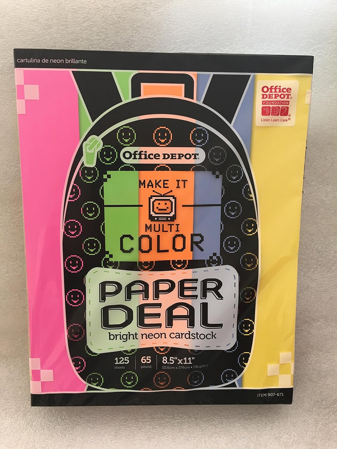 Office Depot Bright Neon Card Stock Cardstock 125 sheets