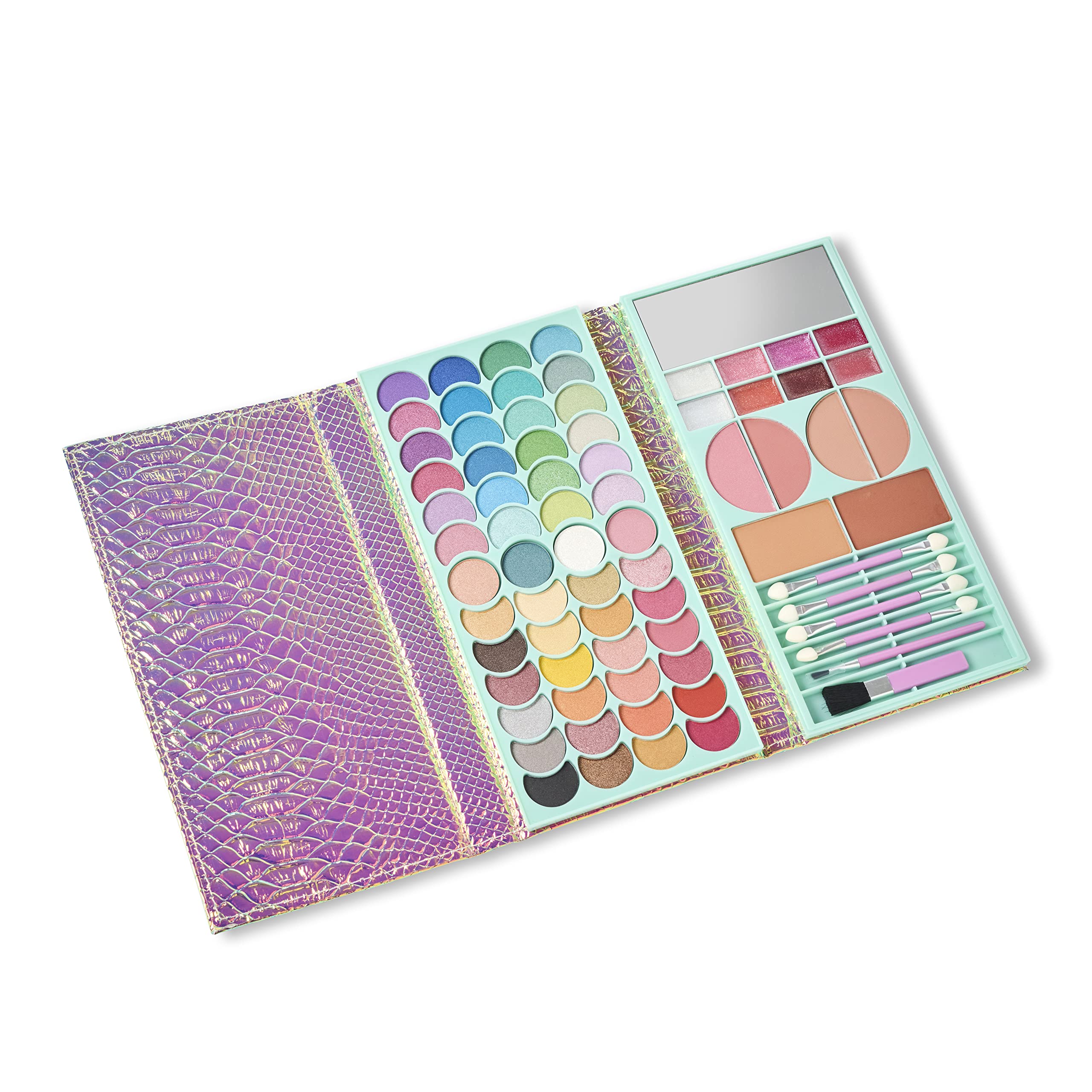 Martinelia Palette Fard À Paupière Enfant Sirène - Palette Maquillage 52 Fards à Paupières + 8 Brillants à Lèvres + 6 Bronzeurs & Blush + Pinceaux - Sans Produits Nocifs - Maquillage pour Enfant