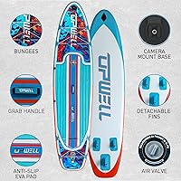 Vista 2 de UPWELL 11’6”/11'2”/11'/10'8”/10'6”/10'2” Inflatable Stand Up Paddle Board with sup Accessories Including Backpack, Repairing Kits, Non-Slip Deck