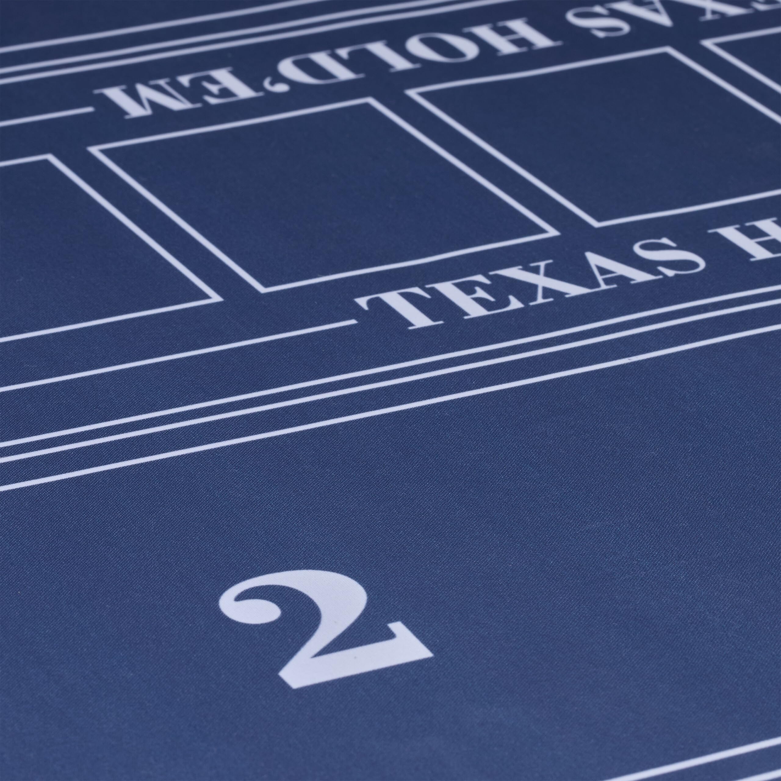 Relaxdays Tapete Póquer, 120 x 60 cm, Mantel Poker Texas Hold'em, Alfombrilla Antideslizante, Bolsa, 6 Jugadores, Azul