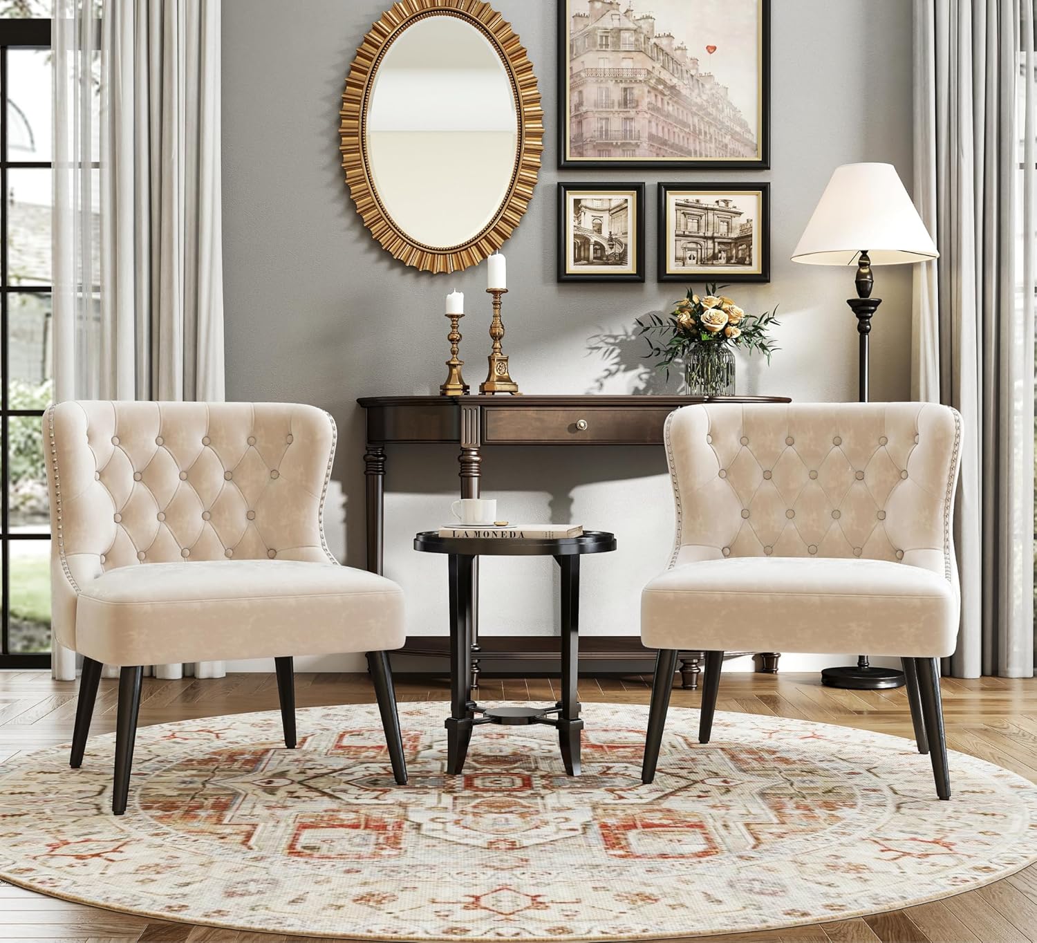 Mid Century Accent Chairs Set of 2, Upholstered Kuwait Ubuy