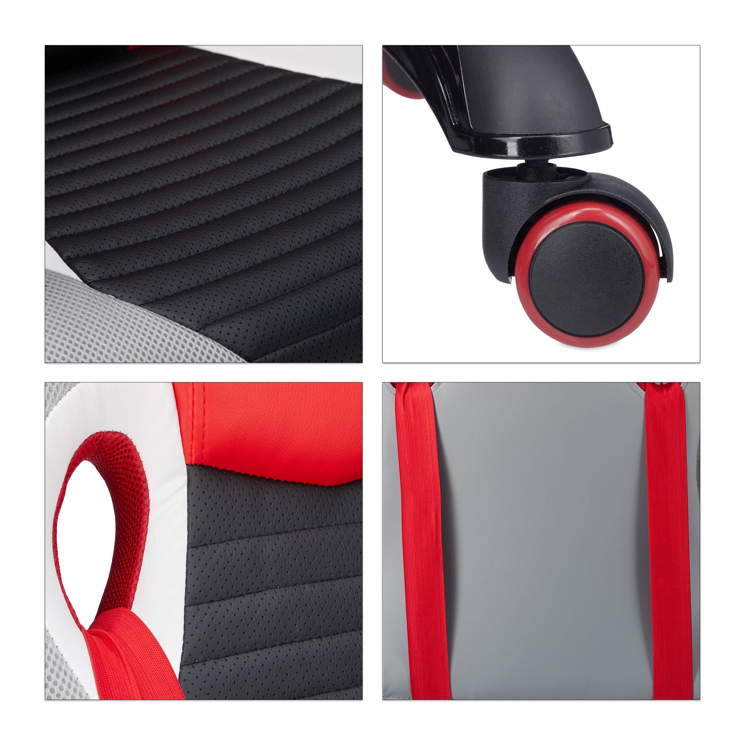 Buy Relaxdays Race Car Gaming Chair, Professional Desk Chair, HeightAdjustable, Ergonomic