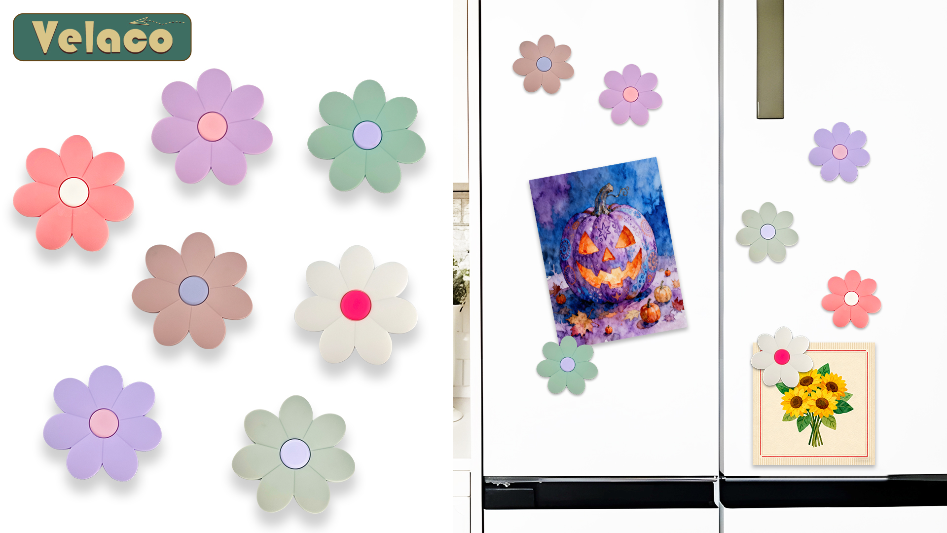 Imanes grandes de flor para refrigerador, 14 piezas miniatura 7
