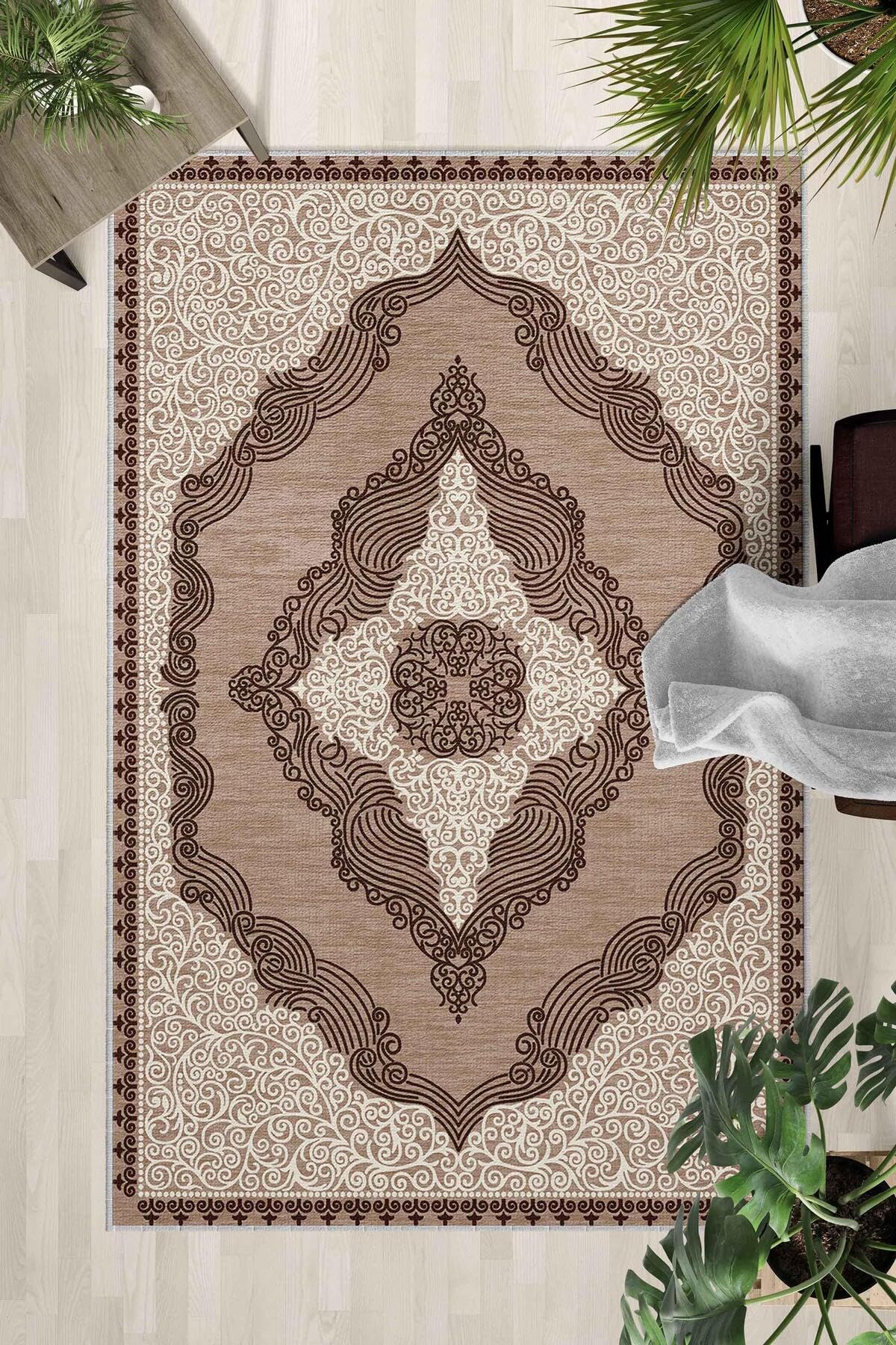 Monnhein Çok Renkli Halı 0080 - Yıkanabilir, Kaymaz Taban, Dijital Baskılı, Leke Tutmaz, İnce Hav, Modern Salon, Oturma Odası, Yatak Odası ve Mutfak için Dekoratif Halı