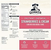Vista 6 de Quaker Avena instantánea, fresas y crema, paquetes individuales, 1.05 onzas (paquete de 48)