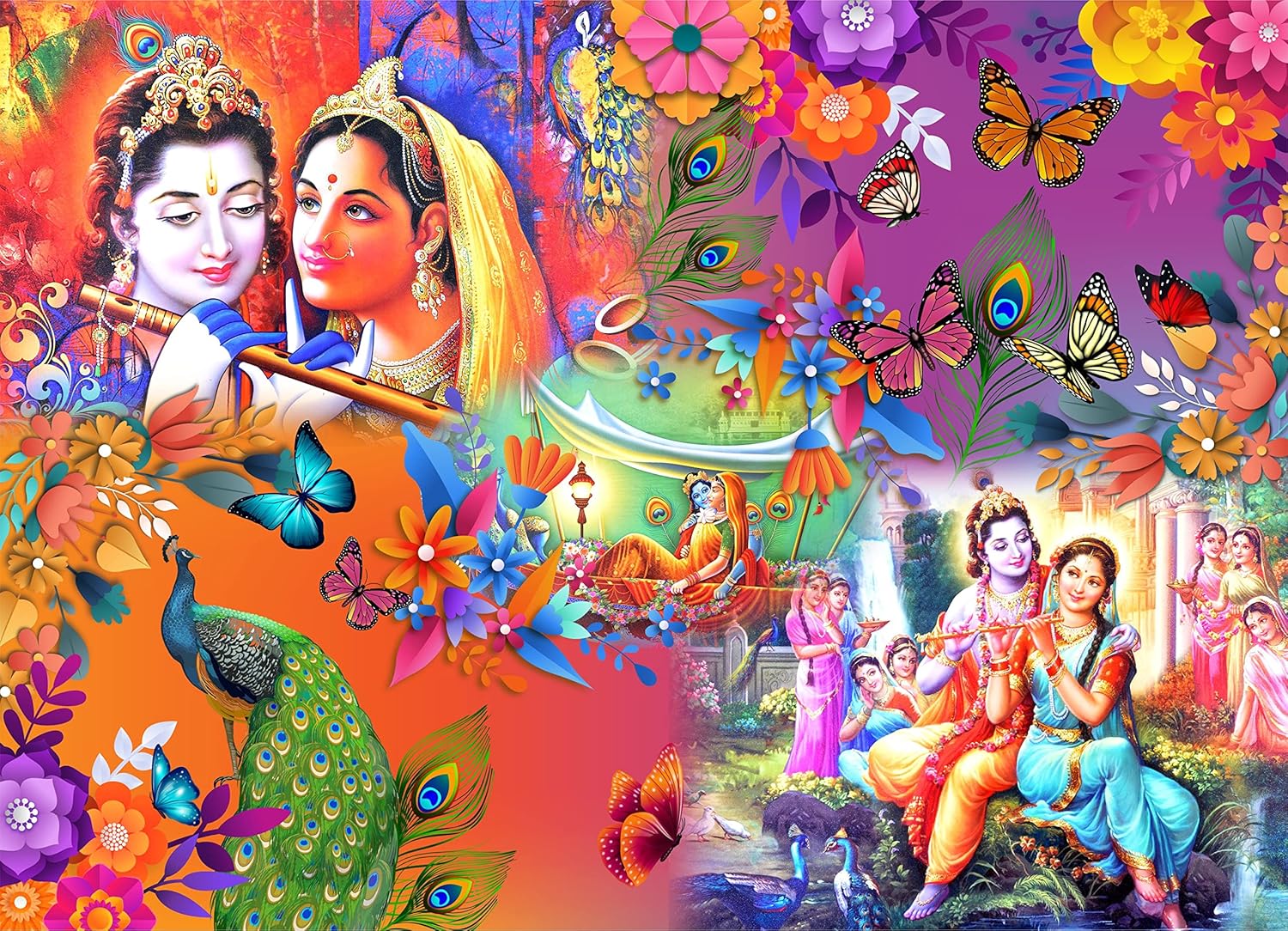 Brain Tree - Divine Love 1000 Piece Puzzle for Adults - Unique Puzzles for Adults 1000 Pieces and up with Droplet Technology for Anti Glare & Soft Touch - 27.5”Lx19.5”W
