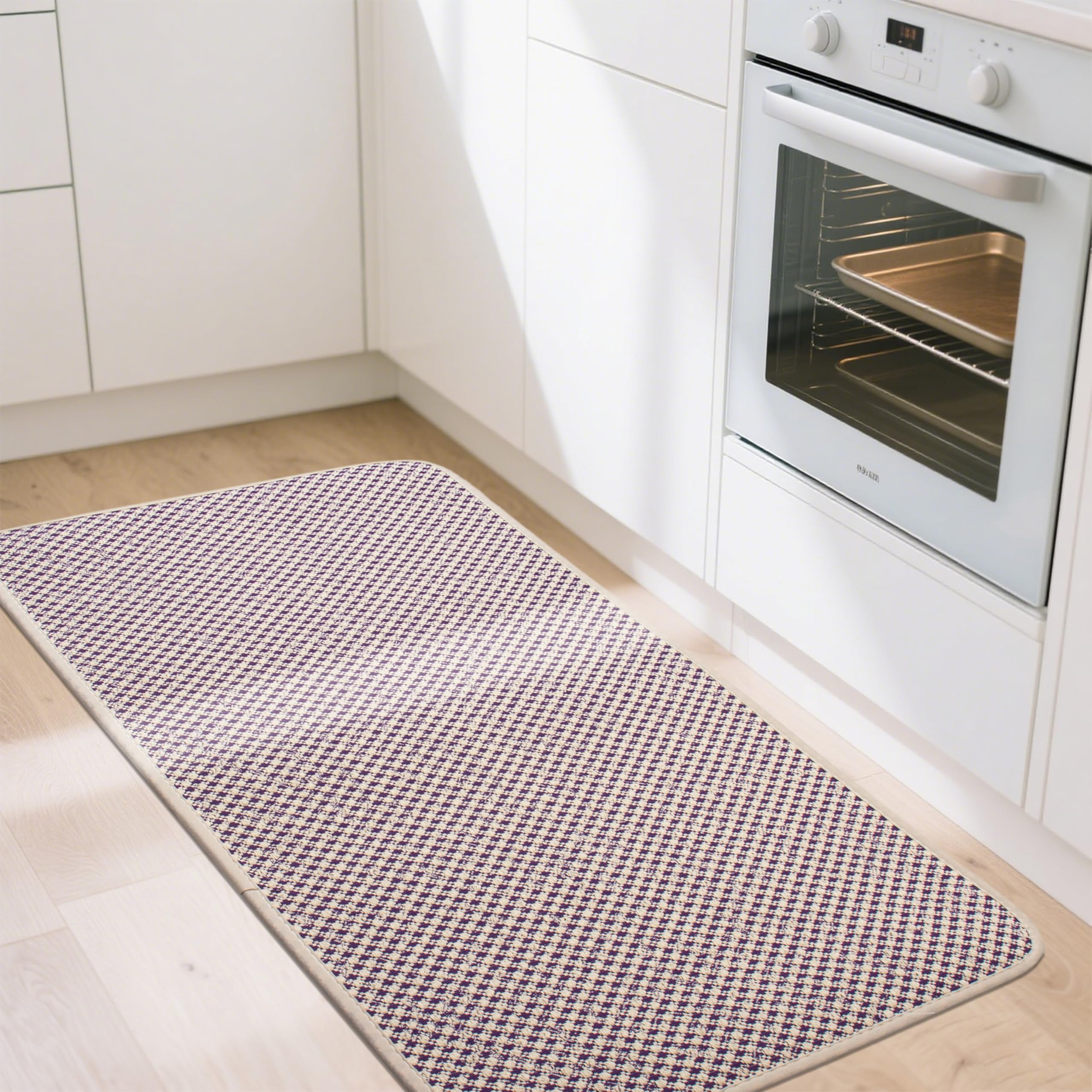 AevitasX Kitchen Mats for Floor Super Absorbent Kitchen Rugs Non Slip | Washable Braided Rubber Standing Mat Fit Under Door Easy to Clean, 17 x 32