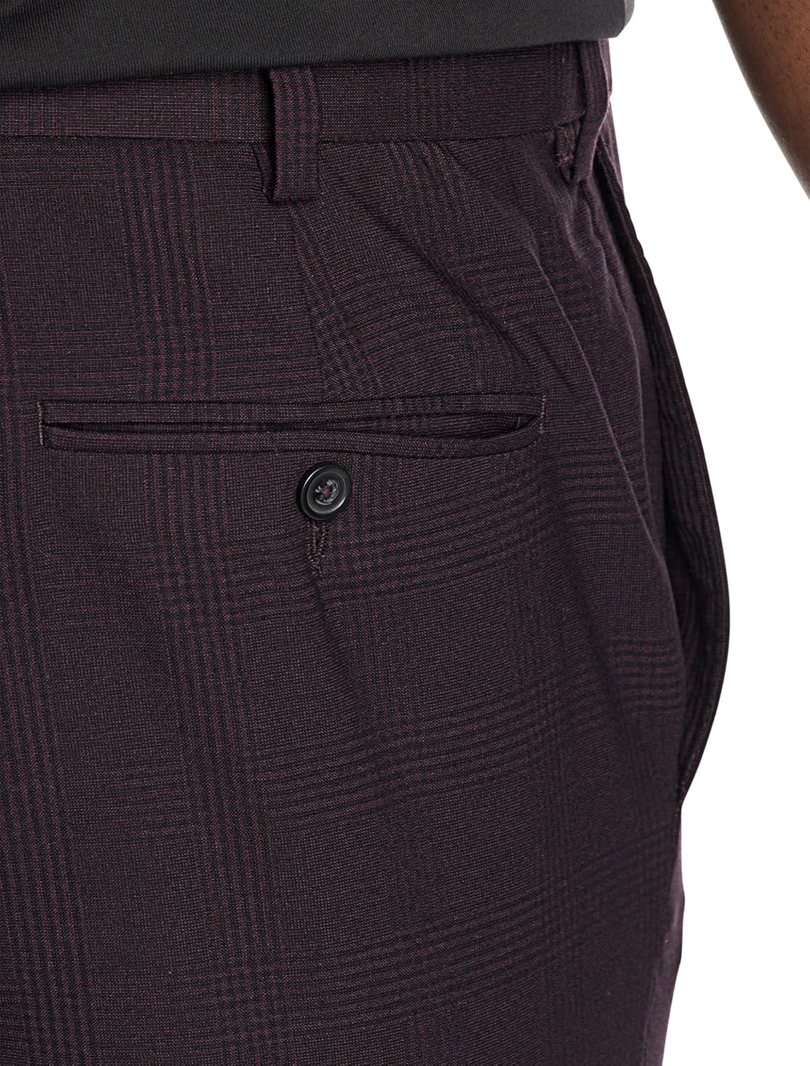 Oak Hill by DXL Men's Big and Tall Waist-Relaxer Tonal Glen Plaid Dress Pants