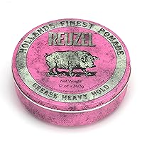 Vista 9 de REUZEL Pink Grease Pomade, Strong All Day Hold, Oil-Based Styling Wax, Medium Shine, Easy To Wash Out, For All Hair Types