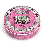 REUZEL Pink Grease Pomade, Strong All Day Hold, Oil-Based Styling Wax, Medium Shine, Easy To Wash Out, For All Hair Types