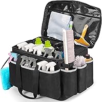Vista 1 de Extra-Large Cleaning Caddy with EVA Hard Bottom, High Capacity Cleaning Supplies Organizer for Housekeeping & Home Work, Cleaner Tools Tote Bag with