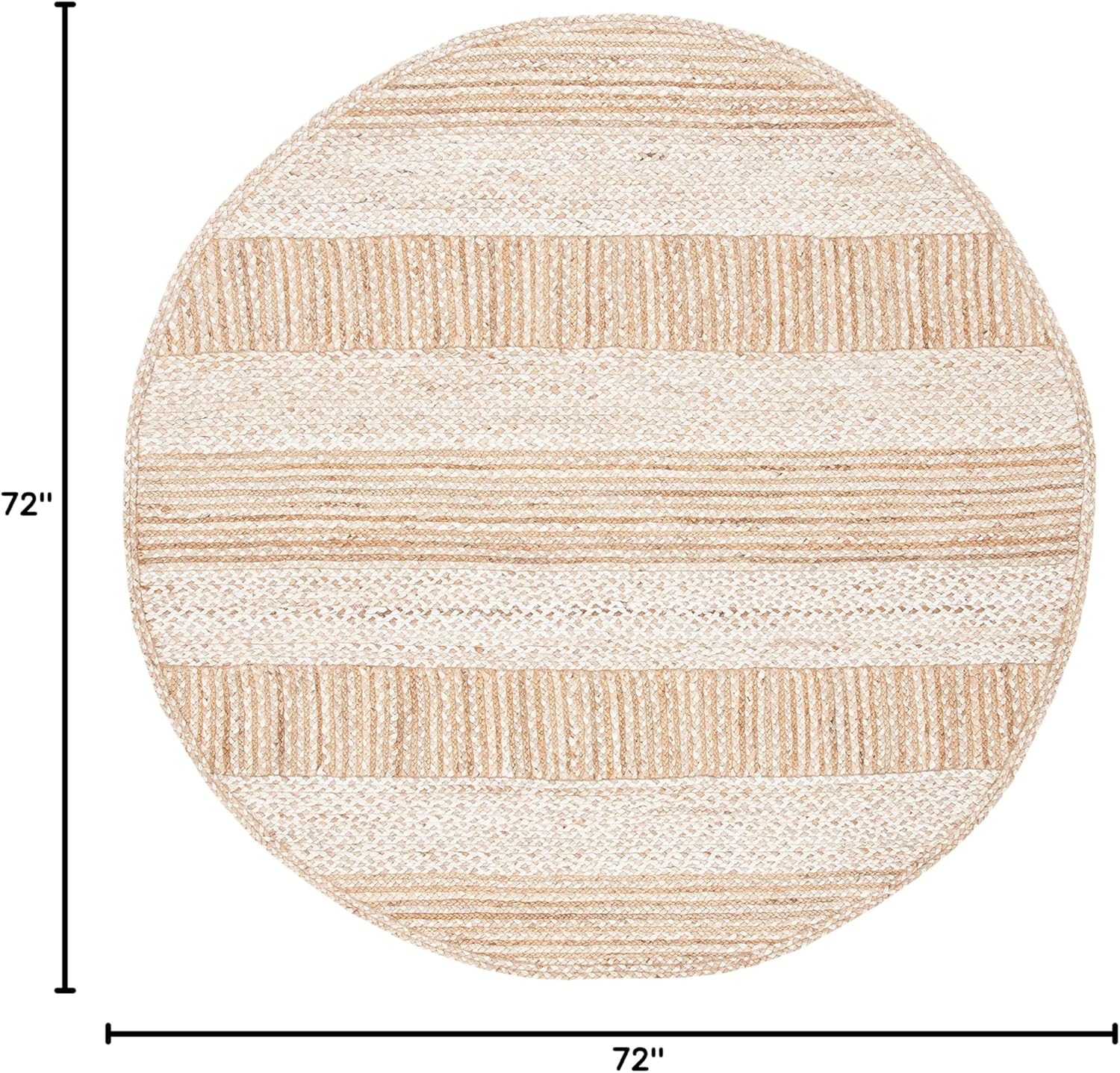 SAFAVIEH Natural Fiber Collection 6' Round Ivory NF887A Stripe Jute Area Rug