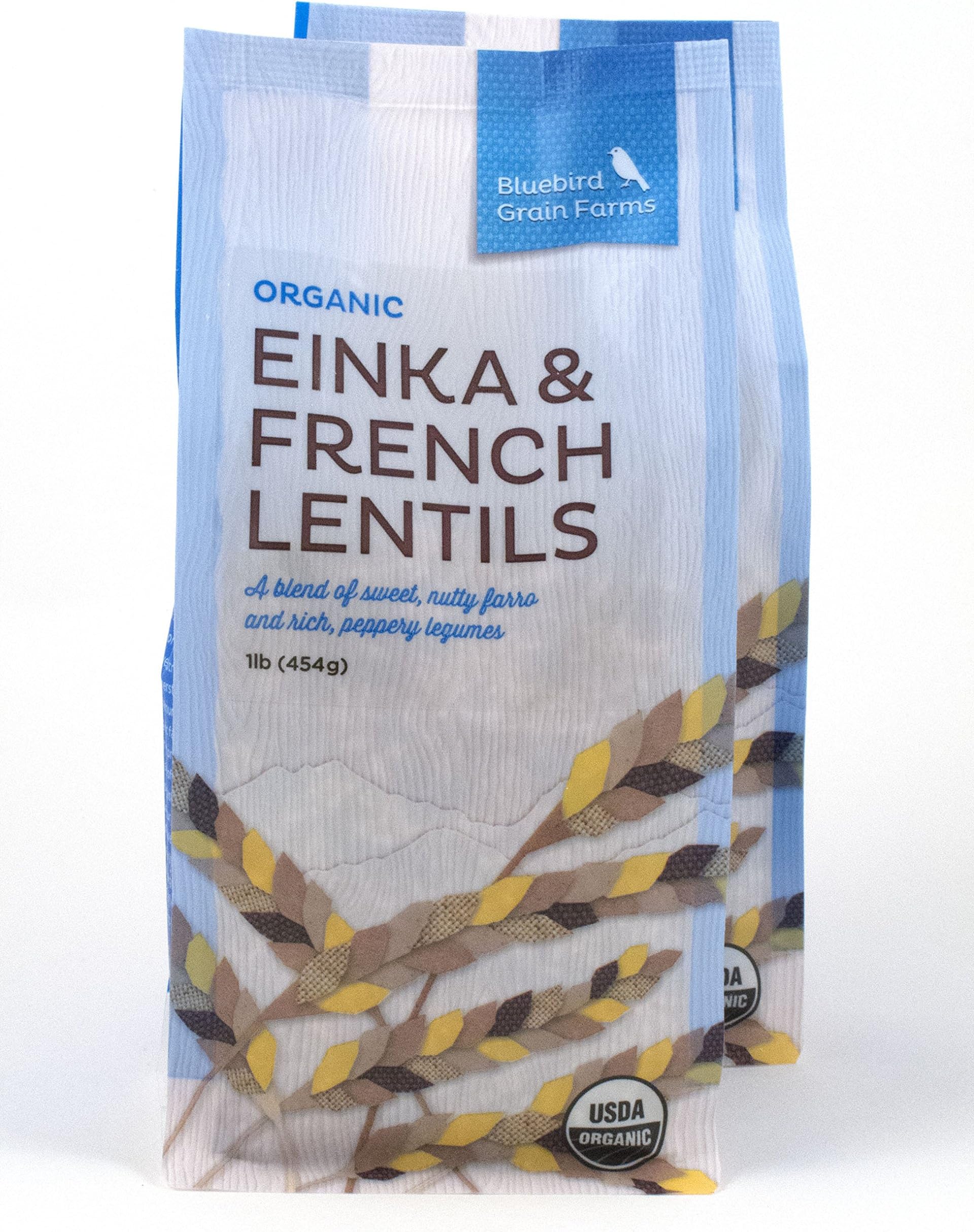 Certified Organic Heirloom Einka Farro and French Lentils Blend Washington Pack of 2 454 g 16 oz each