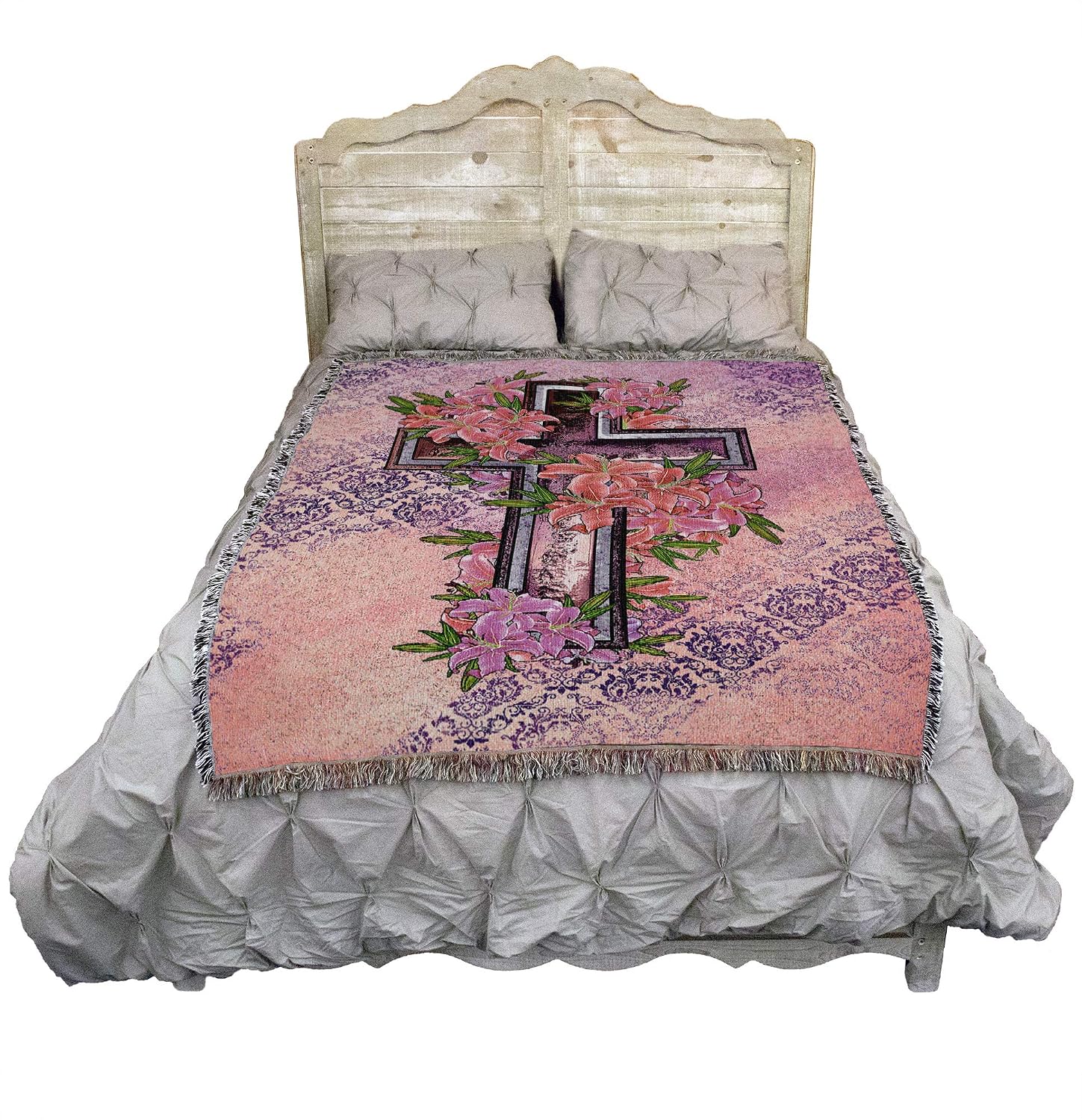 Pure Country Weavers Cross and Stargazer Blanket - Sympathy Bereavement Gift Tapestry Throw Woven from Cotton - Made in the USA (72x54)