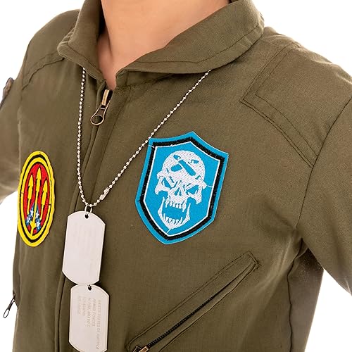 Miniatura 6 de Spooktacular Creations Disfraz de piloto de vuelo americano para Halloween, uniforme para niños