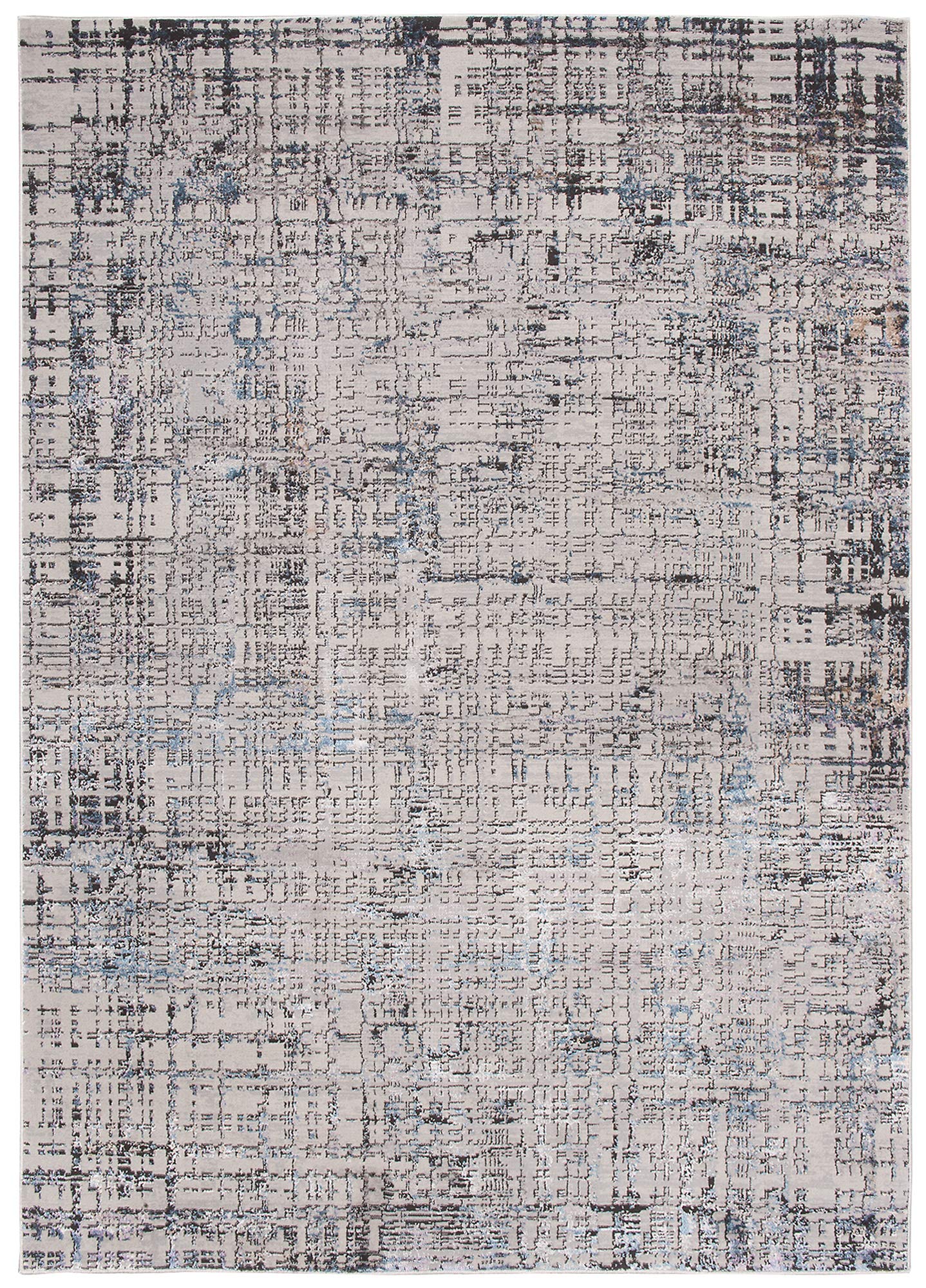 Tapiso Charleston dywan z krótkim włosiem, niebieski, szary, fioletowy, nowoczesny, rozmazywany w stylu vintage, melanż, do salonu, sypialni, Ökotex 140 x 200 cm