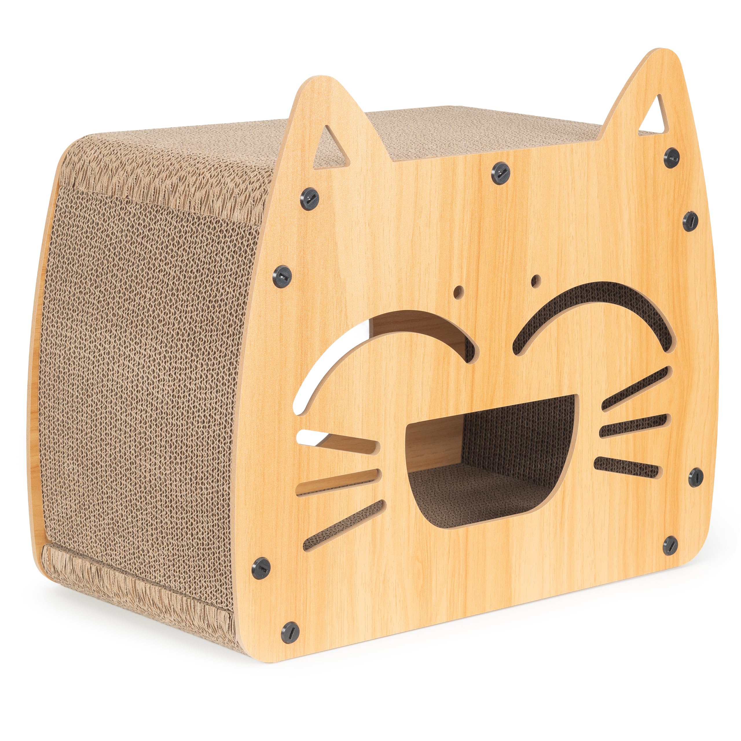 COIL Tonneau à chat, niche pour chat, arbre à chat, lit pour chat, lit pour chat, lit respectueux de l'environnement, carton à griffer, MDF (hauteur : 40 cm)