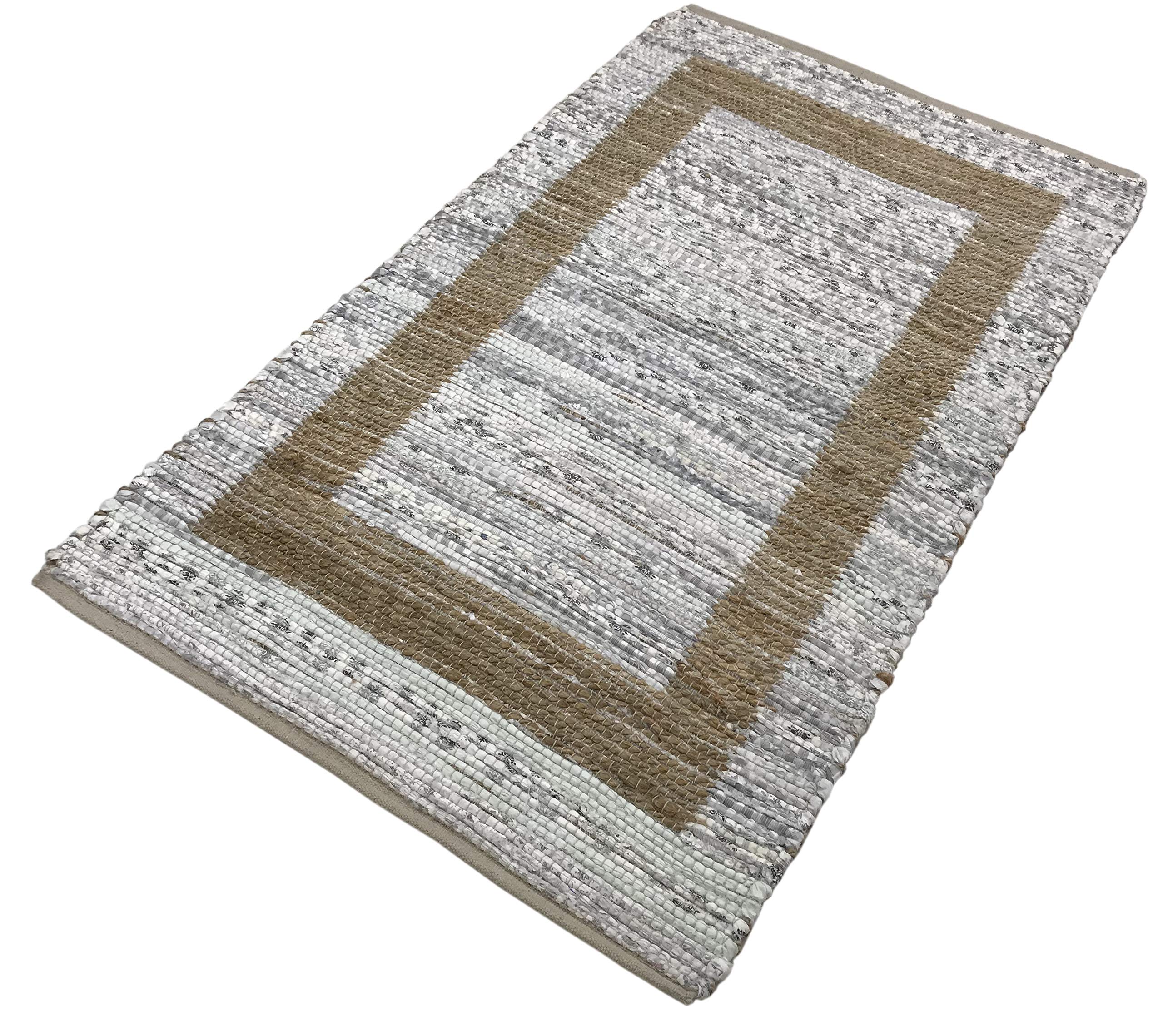 Tappeto Chindi Kelim Durry realizzato a mano, 4 misure (avorio, 70 x 140 cm)