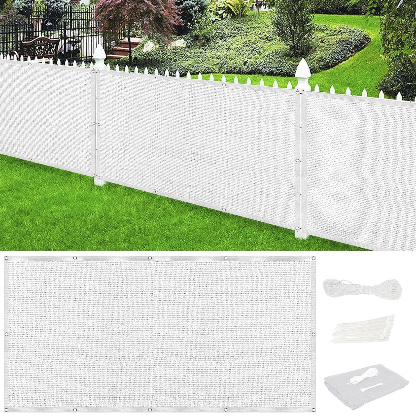 Toile de jardin brise vent blanche 55x400 cm pour balcon et terrasse