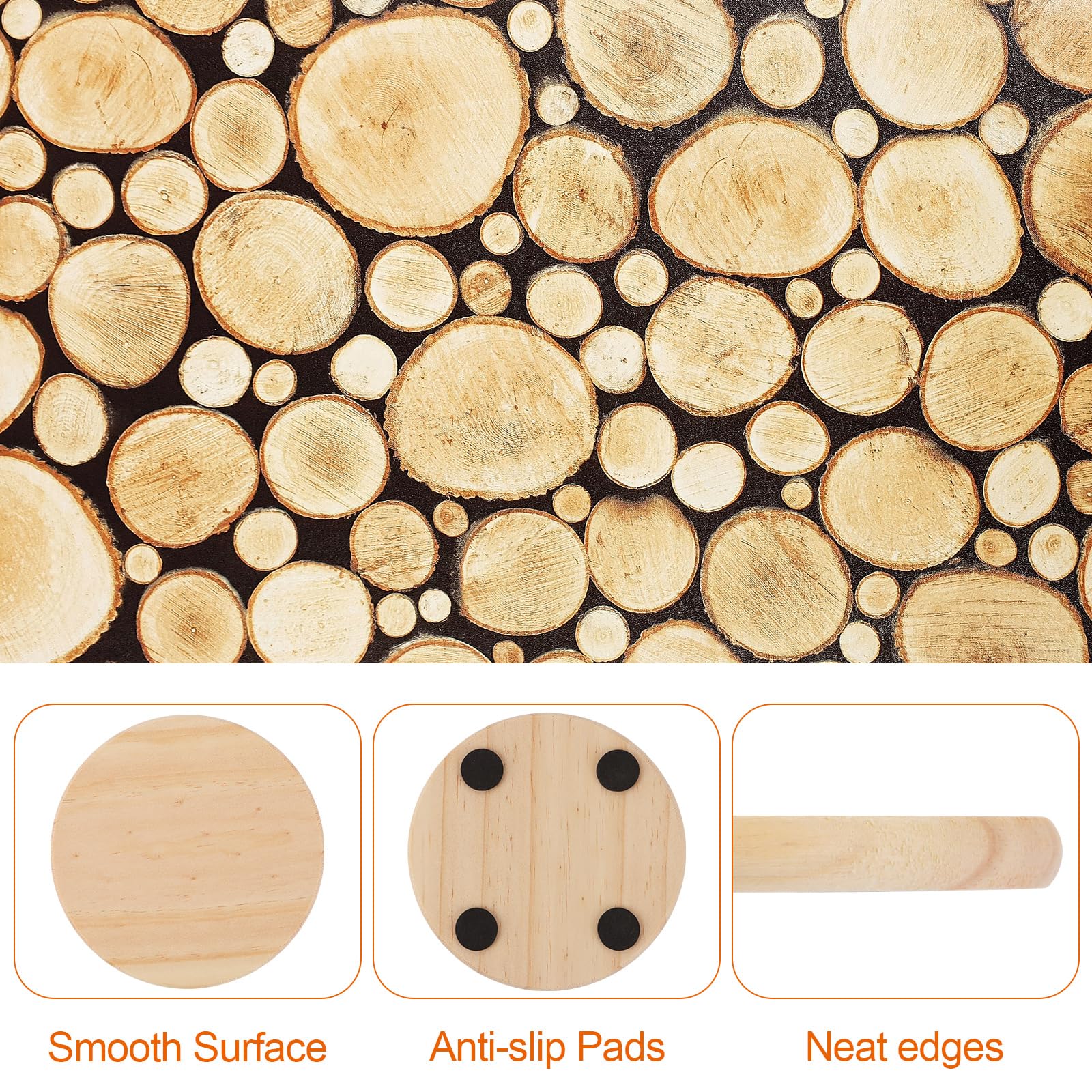 MEIDIV 50PCS Wooden Coasters for Craft 10cm Round Wood Coasters Bulk - Image 3