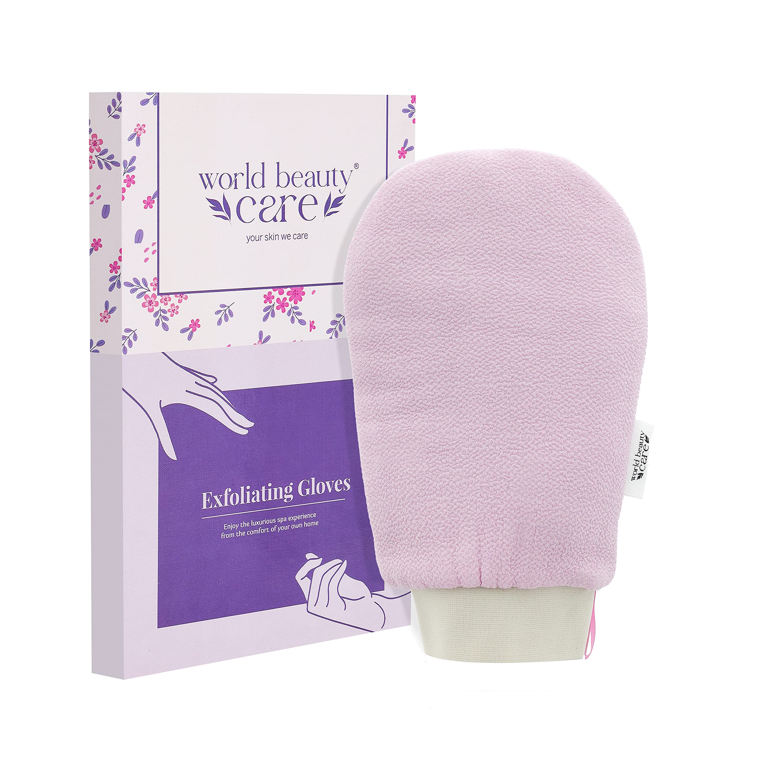 BeautifulMe Moroccan Hammam Exfoliating Kessa Scrub Glove Shower Scrub Gloves Body Facial Tan Massage Mitt (Pink)