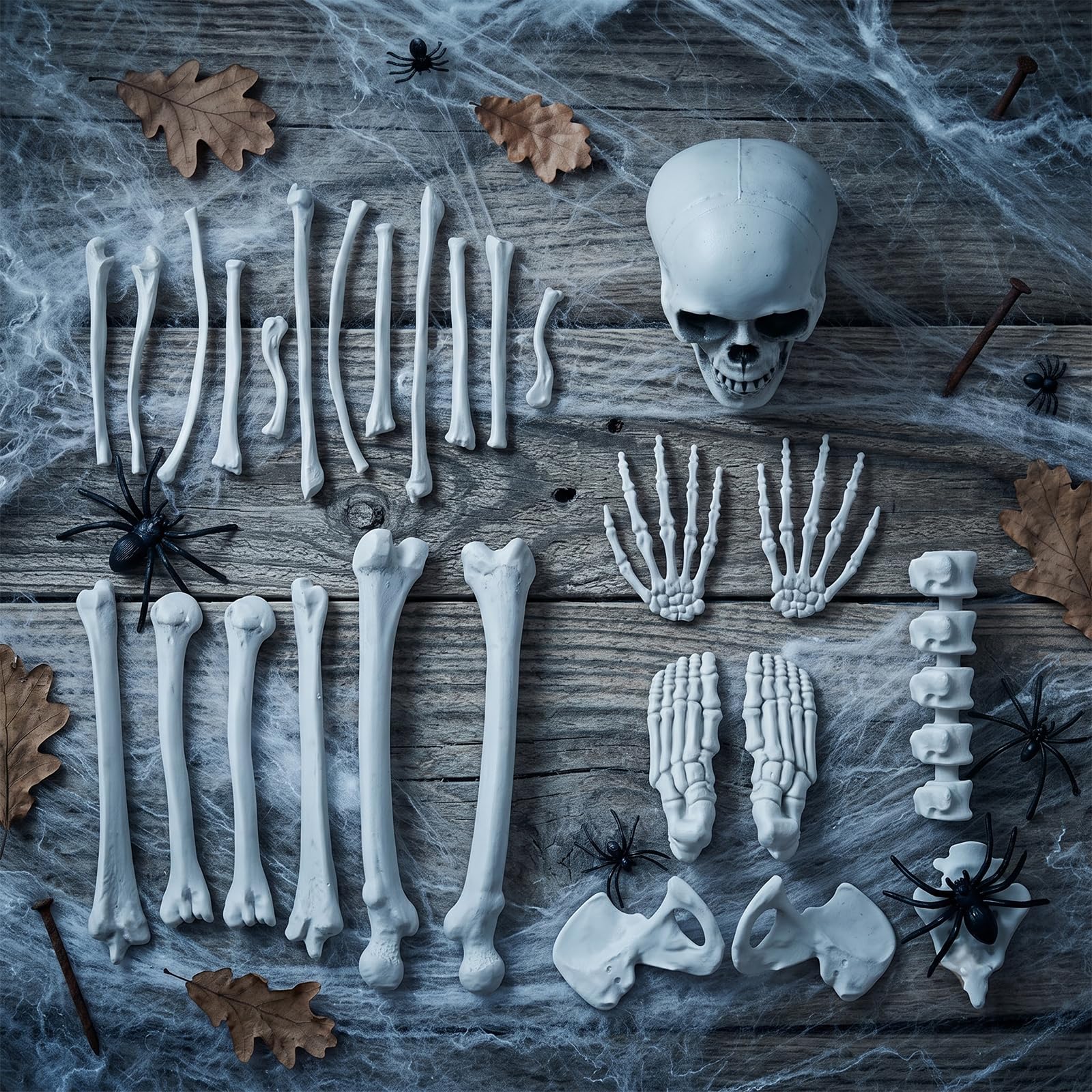 APACALI Set di decorazioni per Halloween con teschio e ossa, 28 pezzi