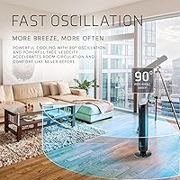 Vista 7 de Lasko Ventilador de torre Ascend con control remoto, ventiladores de piso de 36 pulgadas para dormitorio del hogar, flujo de aire de 29 pies/s
