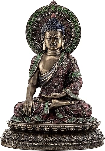 Miniatura 1 de Top Collection Estatua de Buda Shakyamuni - Escultura "El iluminado" en bronce fundido en frío, figura de Buda Supremo de 10.5 pulgadas