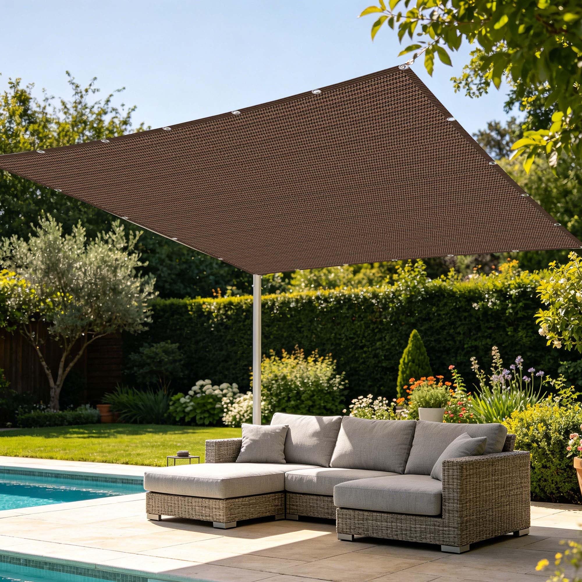 Filet d'ombrage 3.1 x 3.8 m résistant pour aménagement balcon et terrasse