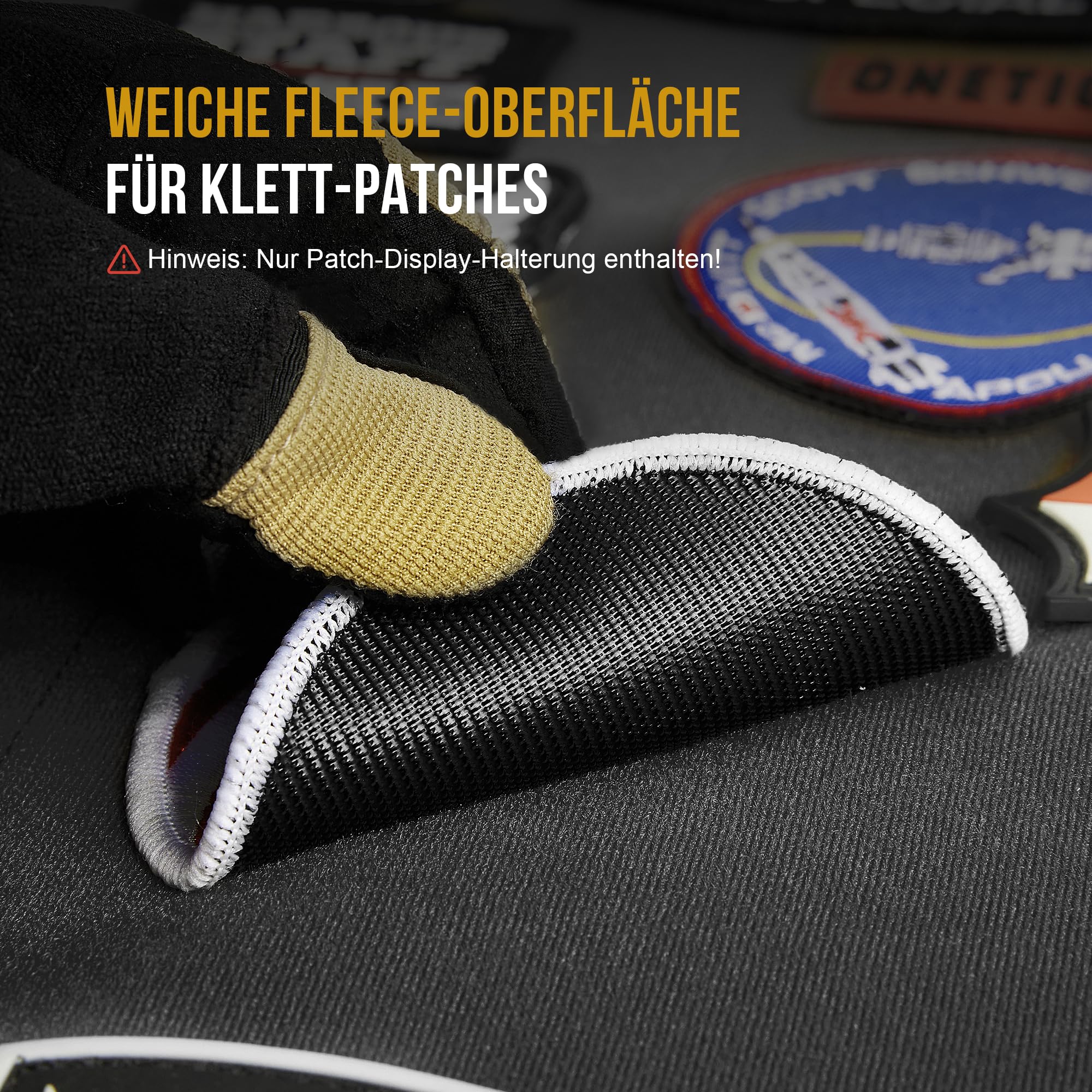 OneTigris Taktische Patch Wand, Flauschmatte für Patches, Namensbänder & ID-Tags – Wandhalterung für Sammler, Größe L: 109 x 70 cm/M: 45 x 58 cm