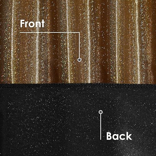 Miniatura 4 de Fitable - Mantel de lentejuelas doradas para fiestas, de 52 x 70pulgadas, mantel rectangular brillante, para boda, baby shower, ceremonia, mesa de