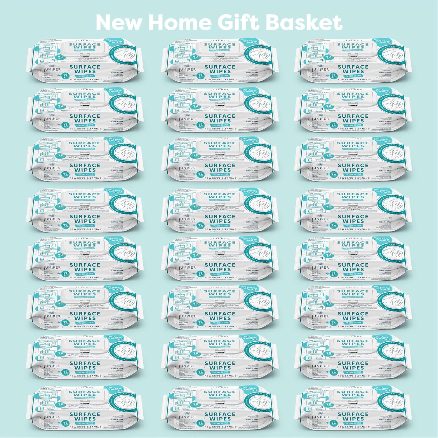 24 Pack Surface Cleaning Wipes Bleach Free, All-Purpose Cleaner for Bathroom, Kitchen, Office, 1728 Count Soft Flow with Gift Basket